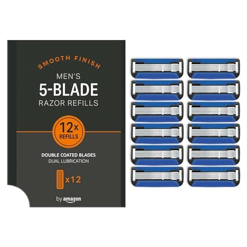 by Amazon Recharges de rasoir à 5 lames pour homme, 12 piéces