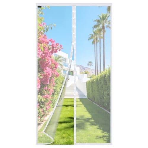 MYCARBON Moustiquaire Magnétique pour Porte Fenêtre 140x240cm Blanc