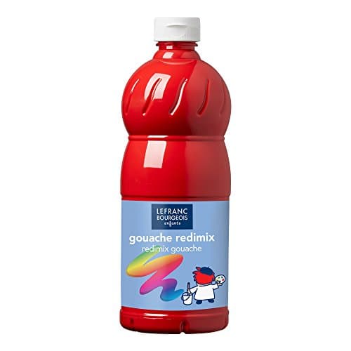 Lefranc Bourgeois Gouache liquide Redimix pour enfants Bouteille 1L Carmin