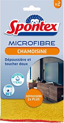 Spontex Chamoisines Microfibres Lot de 2 30x30 cm