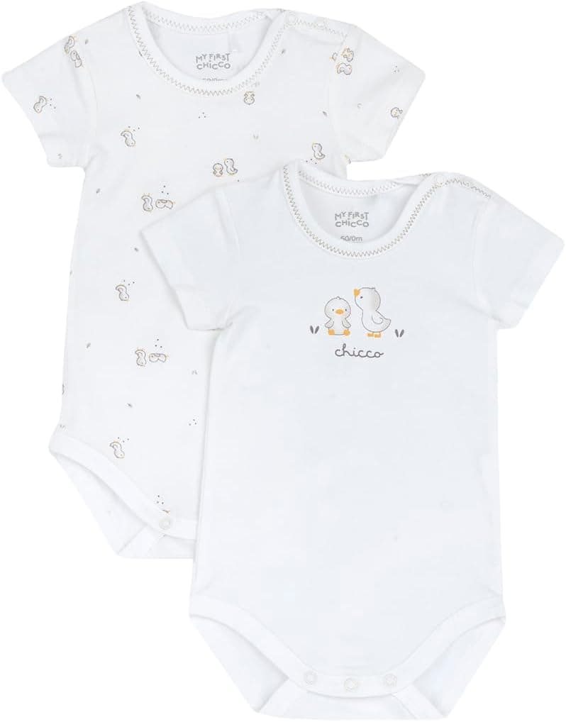 Chicco, Body Bébé Fille et Garçon, Ouvertures aux Epaules, Conçu en Italie, Vêtements Bébé Fille et Garçon 0-24 Mois, Idées Cadeaux Naissance