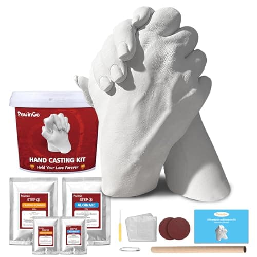 PewinGo Kit Moulage Main Couple - Kit de moulage 3D pour souvenir romantique