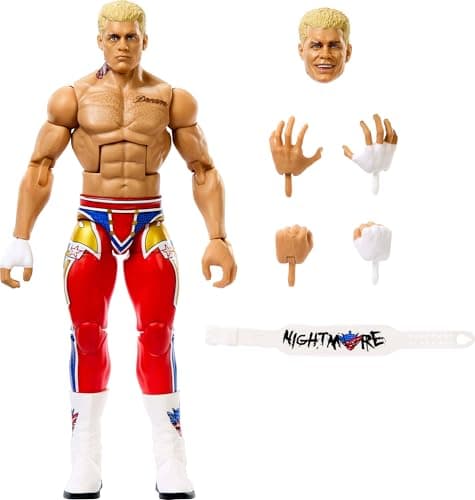Mattel WWE Collection Elite Figurine Cody Rhodes articulée 15 cm et accessoires