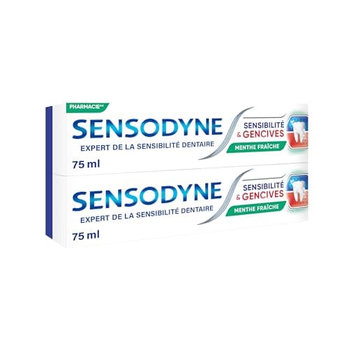 SENSODYNE Dentifrice Sensibilité & Gencives, Menthe Fraîche, Lot 2 x 75 ml