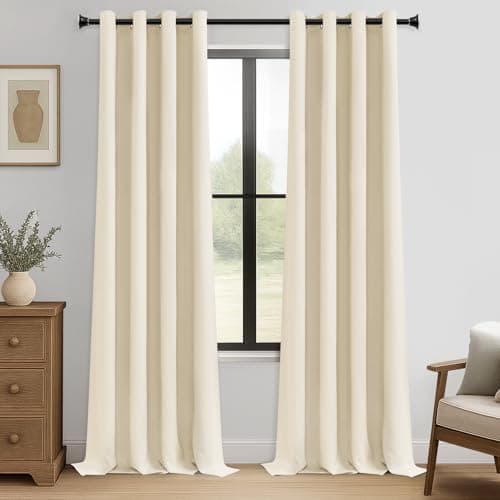 MRTREES Lot de 2 Rideaux Occultants Thermiques 140x265 cm Beige