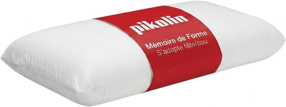 PIKOLIN Lot de 2 Oreillers à Mémoire de Forme 90 cm, Qualité Hôtel - Adaptabilité Cervicale et Hypoallergénique - Fermeté Moyenne pour Toutes les Positions - Double Taie Respirante et Douce