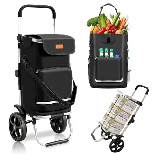 Sekey Chariot de Courses Pliable 3 en 1 Isotherme Noir