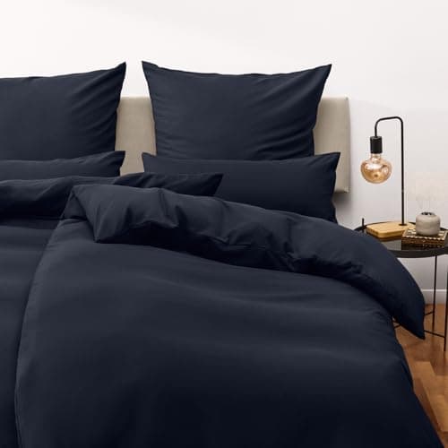 Blumtal Parure de lit 155x200cm avec taie d'oreiller Bleu foncé