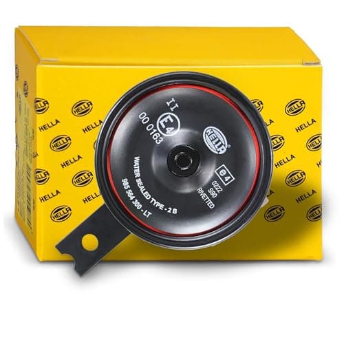 HELLA 3Al 922 000-951 Avertisseur Sonore - S90 - 12V - 113Db(A) - Plage De Fréquences: 350Hz - À Tonalité Grave - Couleur Du Carter: Rouge/Noir - Raccord Plat