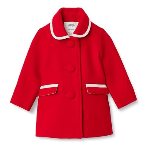 Amazon Essentials Manteau en laine mélangée pour bébé fille Rouge 24 mois