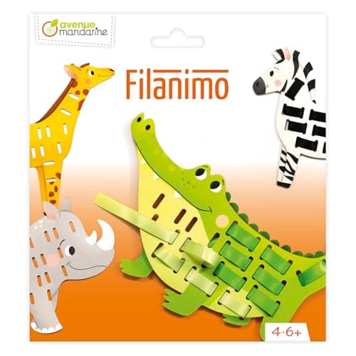 MY MANDARINE KC172C Rubans à tisser 4 animaux sauvages 23 rubans 4ans+