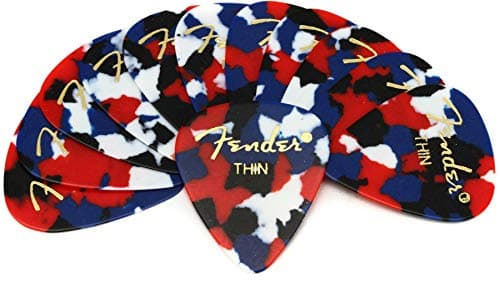 Fender 351 Classic Médiators Celluloid Confetti Thin 12x