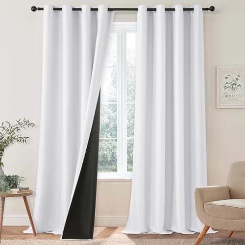 MRTREES Lot de 2 Rideaux Thermiques Occultants 140x245 cm Blancs