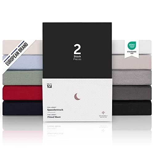 Blumtal Drap-housse 100x200 cm Noir 100% Coton Premium