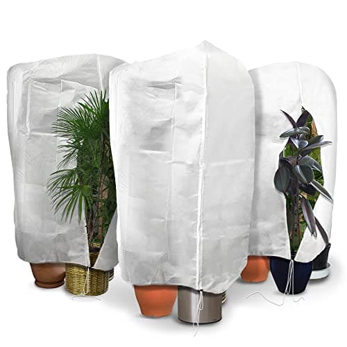 Vounot Lot de 3 Housses d'hivernage pour plantes 120x180 cm Polypropylène 80g/m² avec cordon et zip