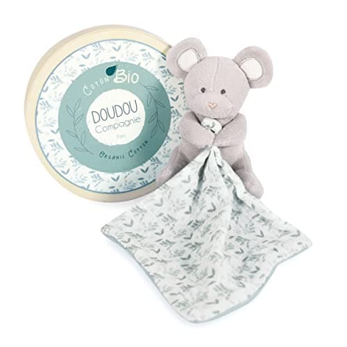 Doudou et Compagnie DC3966 Doudou Bio Souris 15 cm Vert Olive