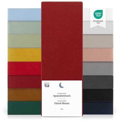 Blumtal Drap-housse 135x190x30 cm Lot de 2 Microfibre Rouge Aurora