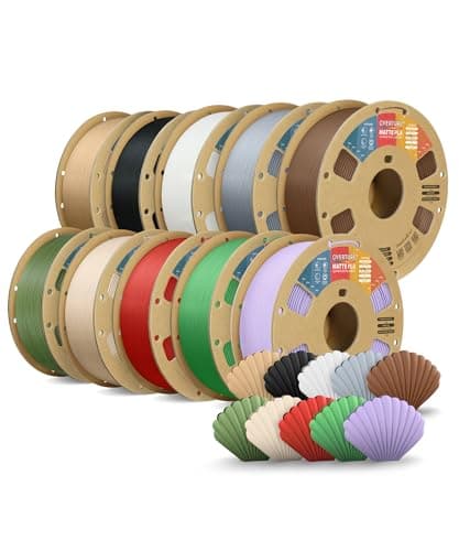 Overture Filament PLA Mat 1,75 mm 10 kg pour imprimante 3D, mélange de 10 couleurs
