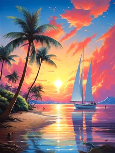 Jieyisier Kit de peinture diamant paysage pour adultes 30,5 x 40,6 cm Décoration murale