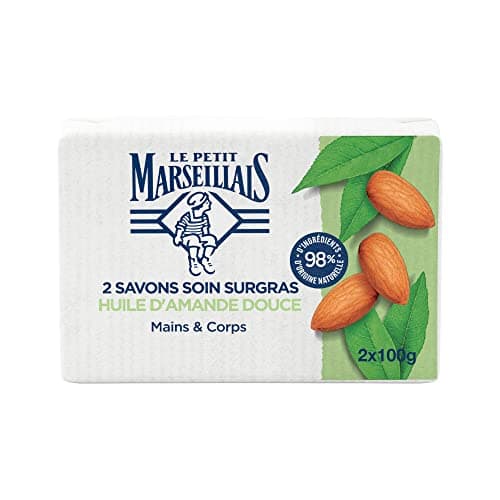 Le Petit Marseillais Savon Soin Surgras Huile d'Amande Douce 2 x 100 g