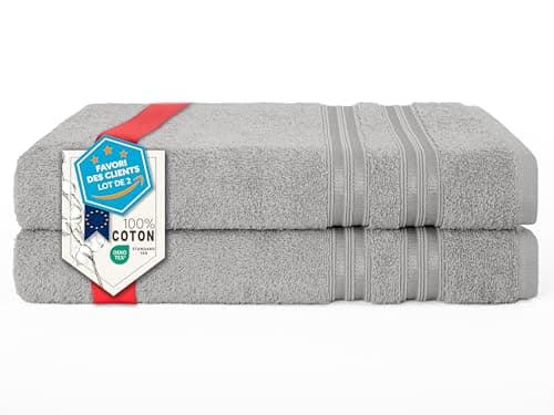 Hammetex Serviettes de Bain Lot de 2 70x140 cm 100% Coton Éponge