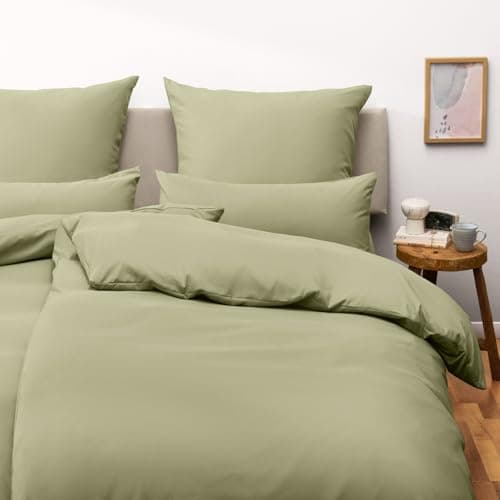 Blumtal Housse de Couette 155x200 cm et Taie Vert Olive Oeko-TEX
