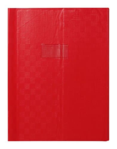 CLAIREFONTAINE Protège-cahier Madras PVC 22/100e Avec Rabat Marque page 24x32 rouge