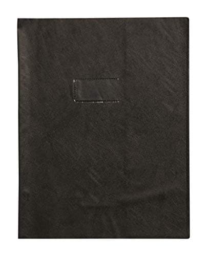 Protège-cahier Calligraphe grain cuir noir 24x32 cm PVC opaque