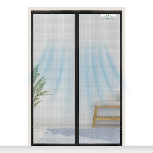 SCREEN DOOR Moustiquaire Porte Fenêtre 120x220cm Noir