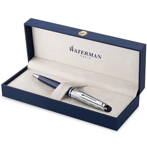 Waterman Expert Stylo bille Laqué gris métallique et bleu Écrin