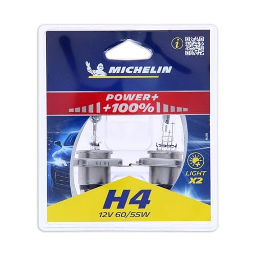 Michelin Lot de 2 Ampoules H4 Power 80% 60/55W pour Feux de Route et Croisement