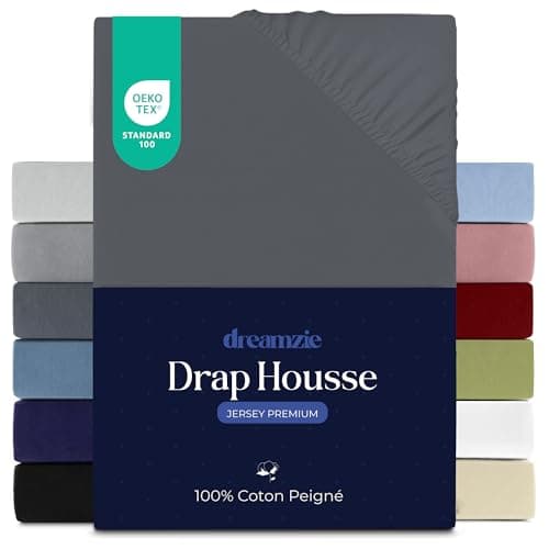 Dreamzie Drap housse 100x200 cm 100 pourcent coton peigné jersey premium