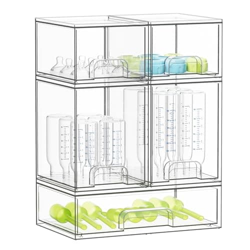 SpaceAid Organisateur de rangement pour biberons 5 pièces Blanc 39 cm
