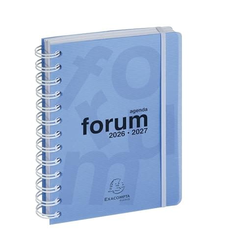 Exacompta Agenda journalier Linicolor 12x17 cm Août 2026 à Juillet 2027 Bleu