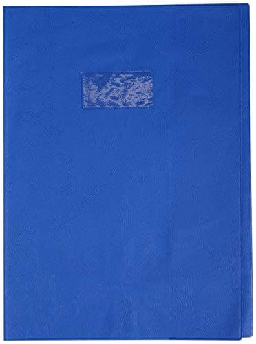 CLAIREFONTAINE Protège-cahier Grain Cuir 20/100ème 24x32 bleu victoria