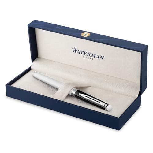 Waterman Hémisphère Stylo plume laque noire et blanche pointe moyenne