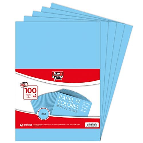 Fixo Lot de 100 feuilles de papier A4 80g Bleu