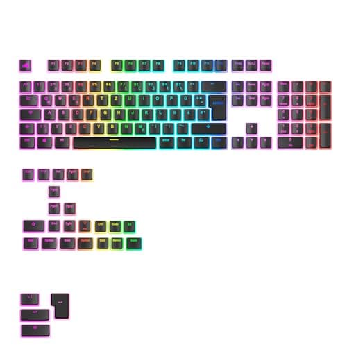 Glorious Capuchons de touches Aura RGB Pudding Noir QWERTZ allemand PBT