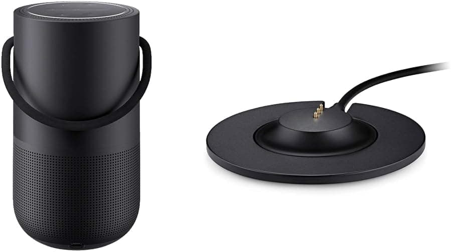 Bose Portable Smart Speaker - avec Contrôle Vocal Alexa Intégré, Noir & Socle de Chargement de l’Enceinte Portable Home Speaker, Noir