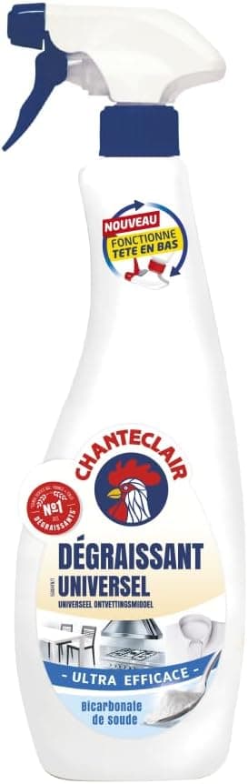 Chanteclair - Spray Dégraissant Bicarbonate, Idéaux sur Tout, Efficaces Partout, Fonctionne Tête en Bas - 600 ml