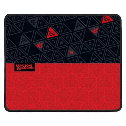 Konix Dungeons & Dragons Tapis de Souris Gaming 32 x 27 cm Rouge Noir