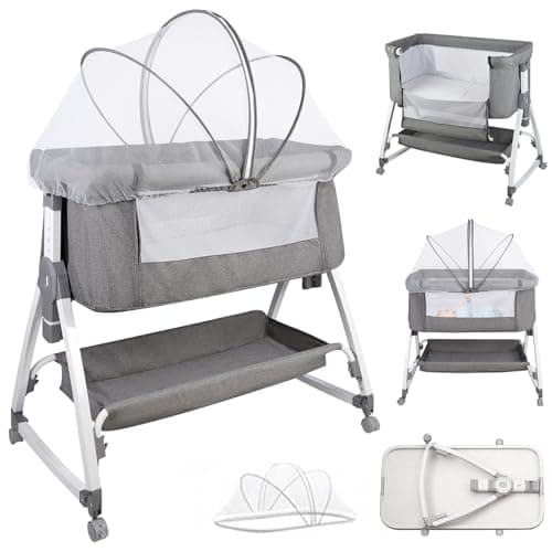 OHMG 3 en 1 Berceau Cododo Pliable Gris 0-36 Mois