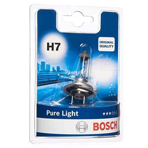 Bosch H7 Pure Light Ampoule de Phare Halogène, 12 V 55 W, Qualité d'Origine - Culot PX26d - 1 Ampoule de Rechange