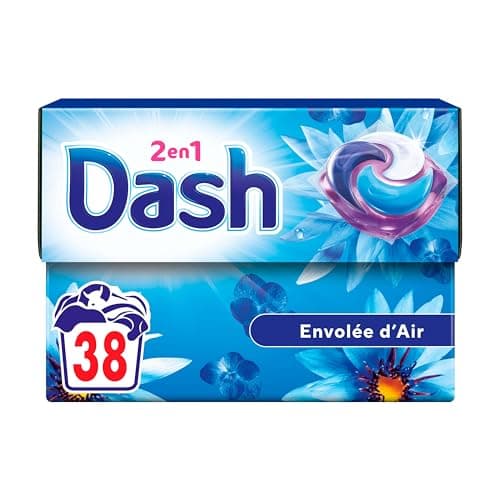 Dash 2en1 Capsules de lessive Envolée d'Air Boîte de 38 lavages