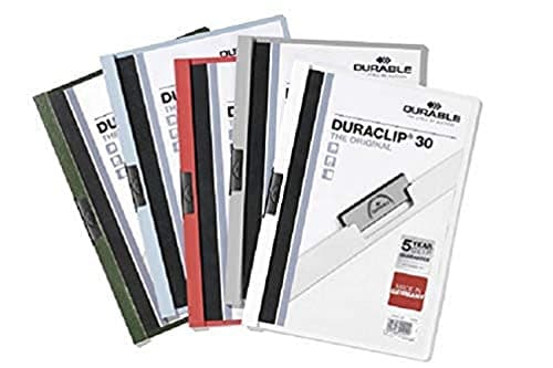 Durable Duraclip Chemise de Présentation à Clip Métal A4 Blanc Lot de 25