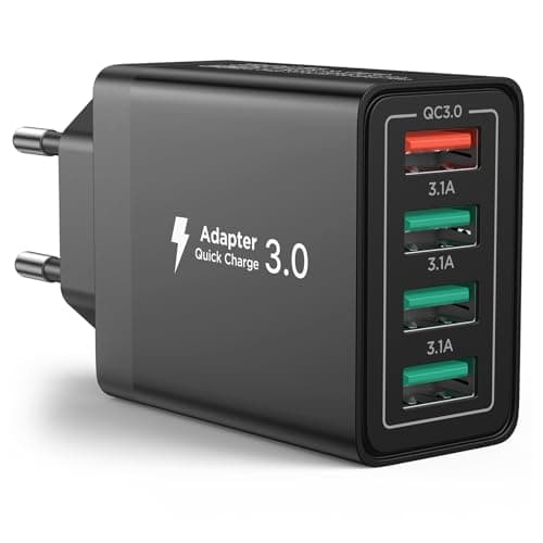 Aioneus Chargeur USB Multiple 4 Ports 40W QC3.0 Noir