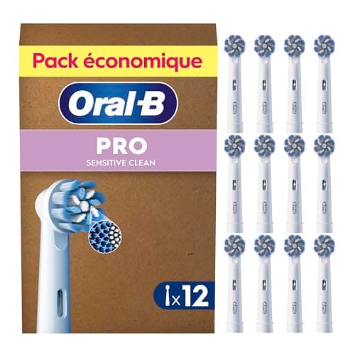 Oral-B Brossettes de Rechange Sensitive Clean Blanches Lot de 12