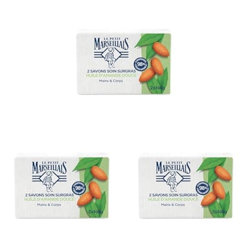 Le Petit Marseillais Savon Douceur Amande Douce 100g Lot de 6 (3 x 2 x 100g)
