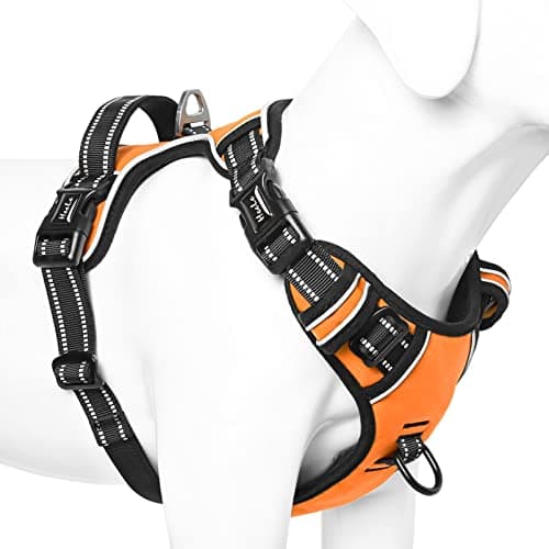HEELE Harnais Chien 3 Boucles Ouverture Cou Orange L