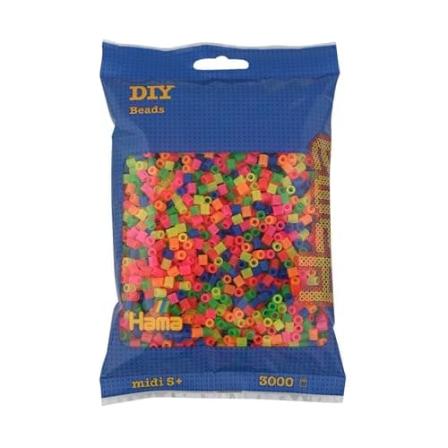 HAMA - sachet de perles à repasser | env. 3000 perles midi | loisirs créatifs et mosaïques pour enfants dès 5 ans | jeu créatif et décoration artisanale | mix 51